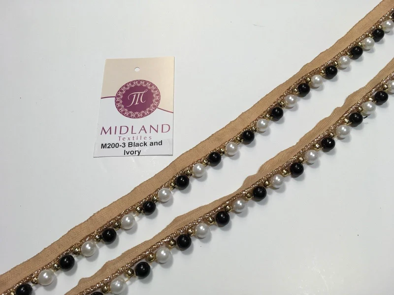 Vintage Pearl beaded Ribbon Crafting, Edging and Trimmings M200 Mtex