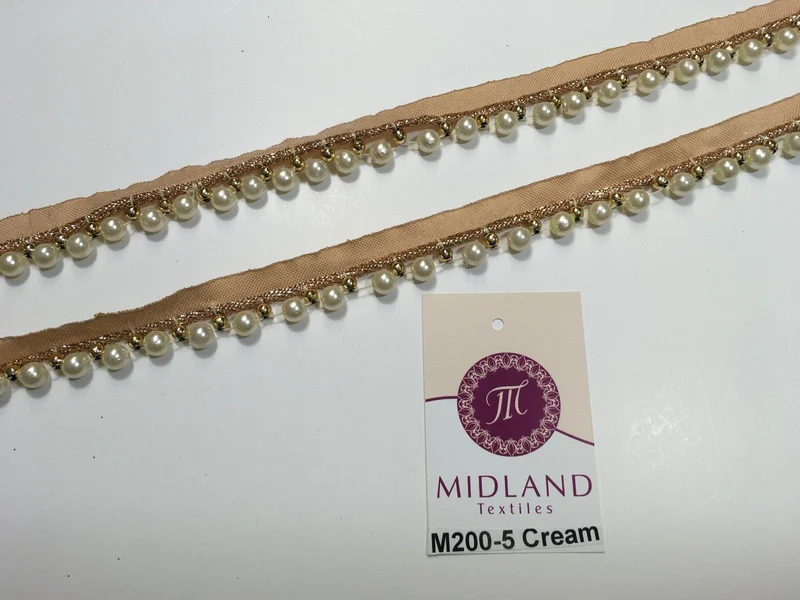Vintage Pearl beaded Ribbon Crafting, Edging and Trimmings M200 Mtex