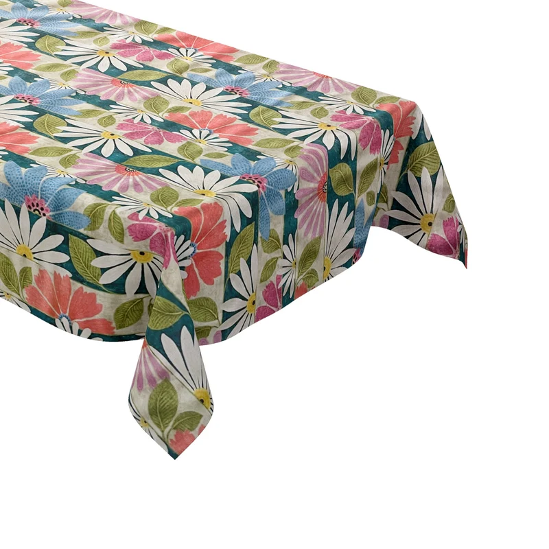Wachstuch Tischdecke C144141 Blumen Blüten gestreift modern floral Sommer eckig rund oval