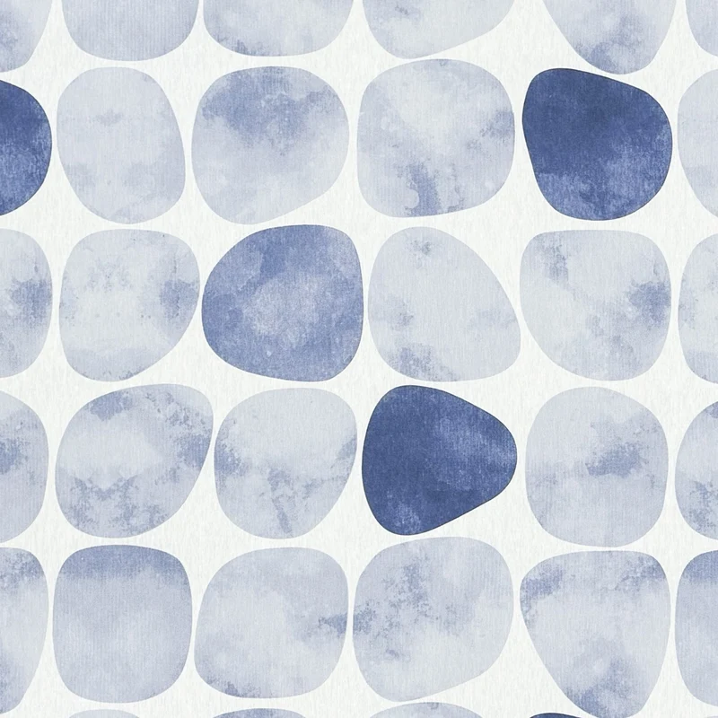 textile Tischdecke Jacquard beschichtete Baumwolle ARAPOFF RIO Steine blau eckig rund oval