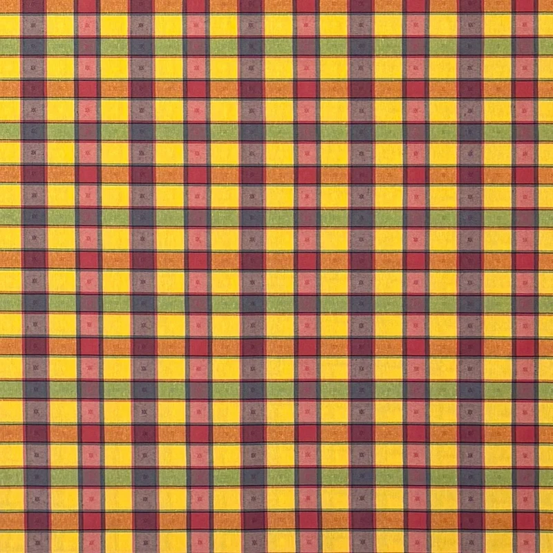 textile Tischdecke Jacquard beschichtete Baumwolle VERONES kariert Karo eckig rund oval