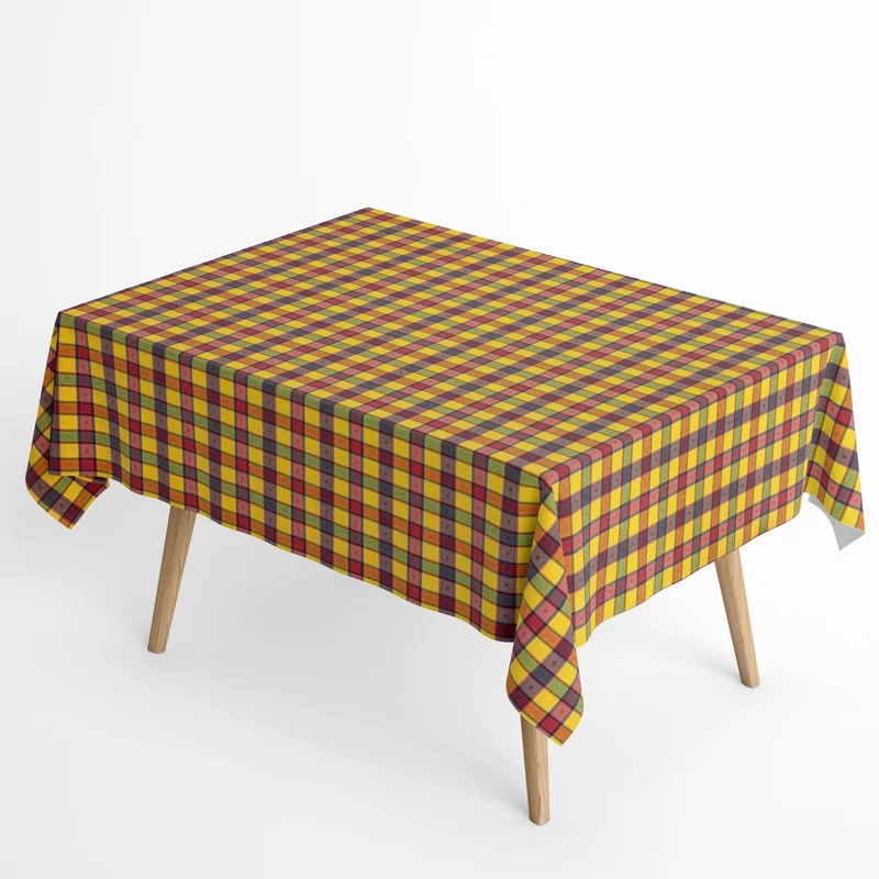 textile Tischdecke Jacquard beschichtete Baumwolle VERONES kariert Karo eckig rund oval