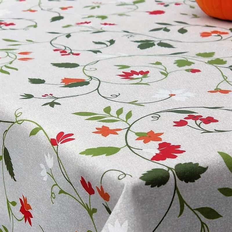 textile Tischdecke Jacquard beschichtete Baumwolle FB MANET Blumen floral eckig rund oval
