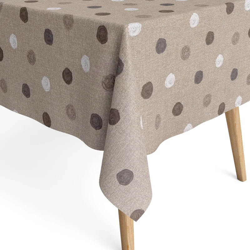 textile Tischdecke Jacquard beschichtete Baumwolle DALI Punkte eckig rund oval