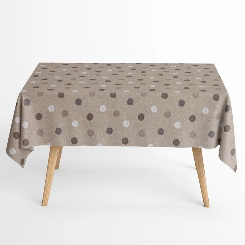 textile Tischdecke Jacquard beschichtete Baumwolle DALI Punkte eckig rund oval