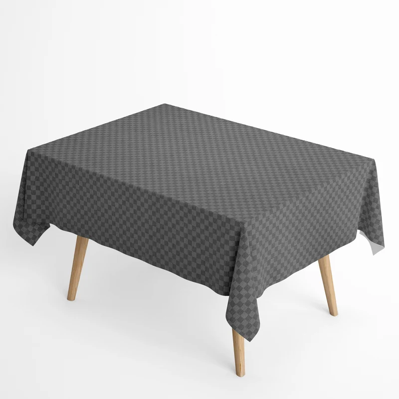 textile Tischdecke Jacquard beschichtete Baumwolle PICASSO karo kariert grau eckig rund oval