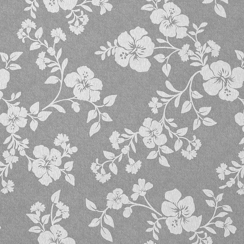 textile Tischdecke Jacquard beschichtete Baumwolle JASMIN Blumen auf grau eckig rund oval