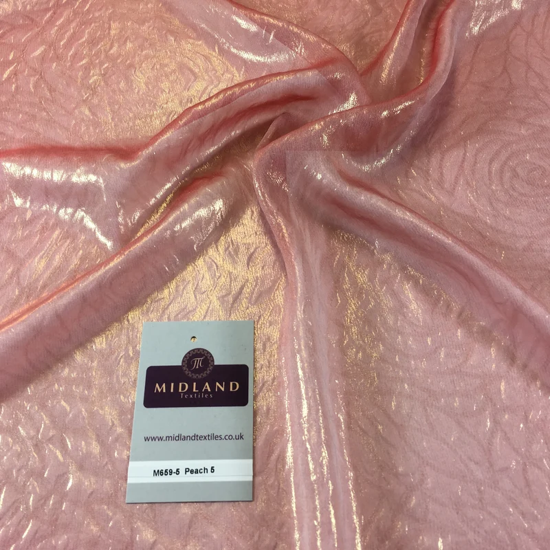 Lightweight Marble Gold Shimmer embossed foil Chiffon fabric 58" wide M659 Mtex