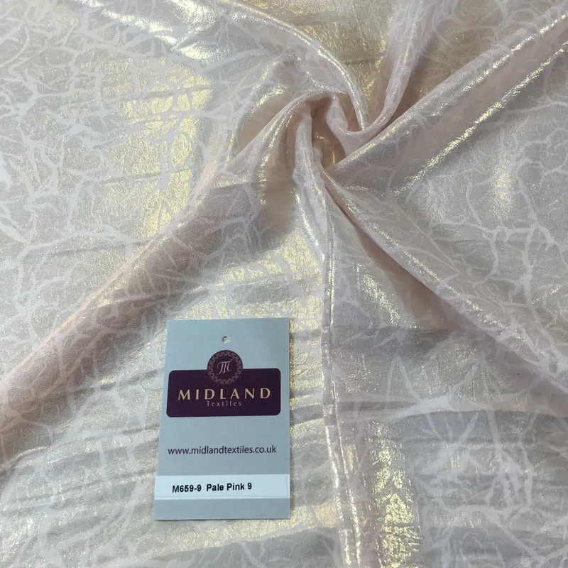 Lightweight Marble Gold Shimmer embossed foil Chiffon fabric 58" wide M659 Mtex