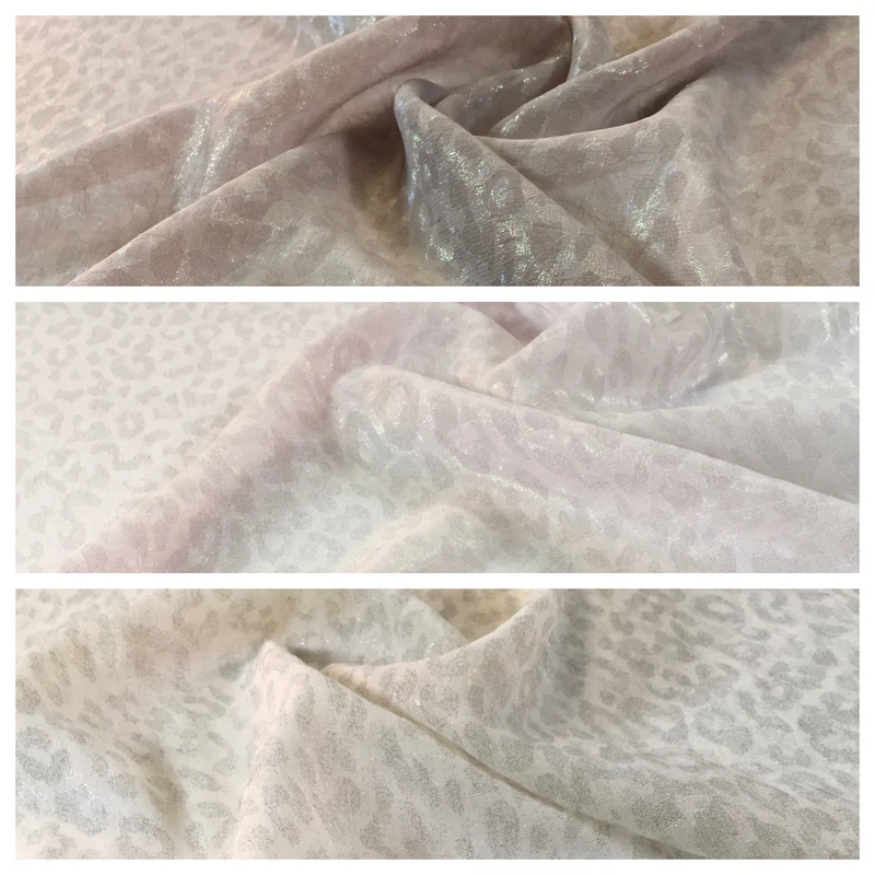 Lightweight Leopard Shimmer Chiffon Dress, scarf Fabric 58" wide M653