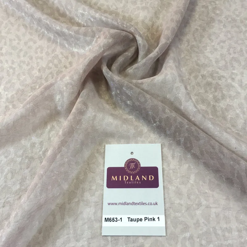 Lightweight Leopard Shimmer Chiffon Dress, scarf Fabric 58" wide M653