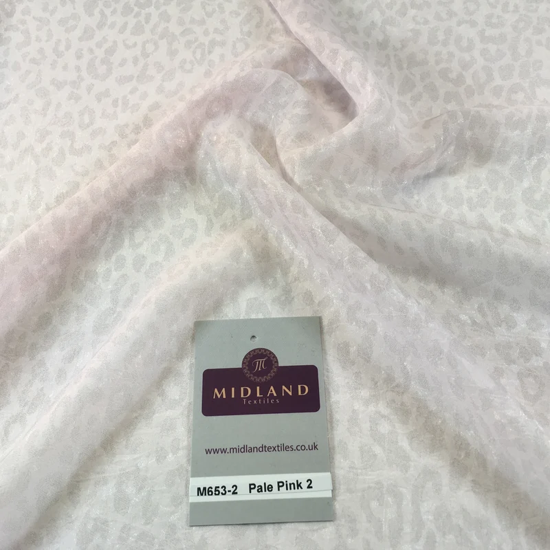 Lightweight Leopard Shimmer Chiffon Dress, scarf Fabric 58" wide M653