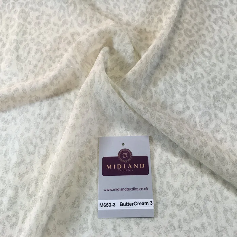 Lightweight Leopard Shimmer Chiffon Dress, scarf Fabric 58" wide M653