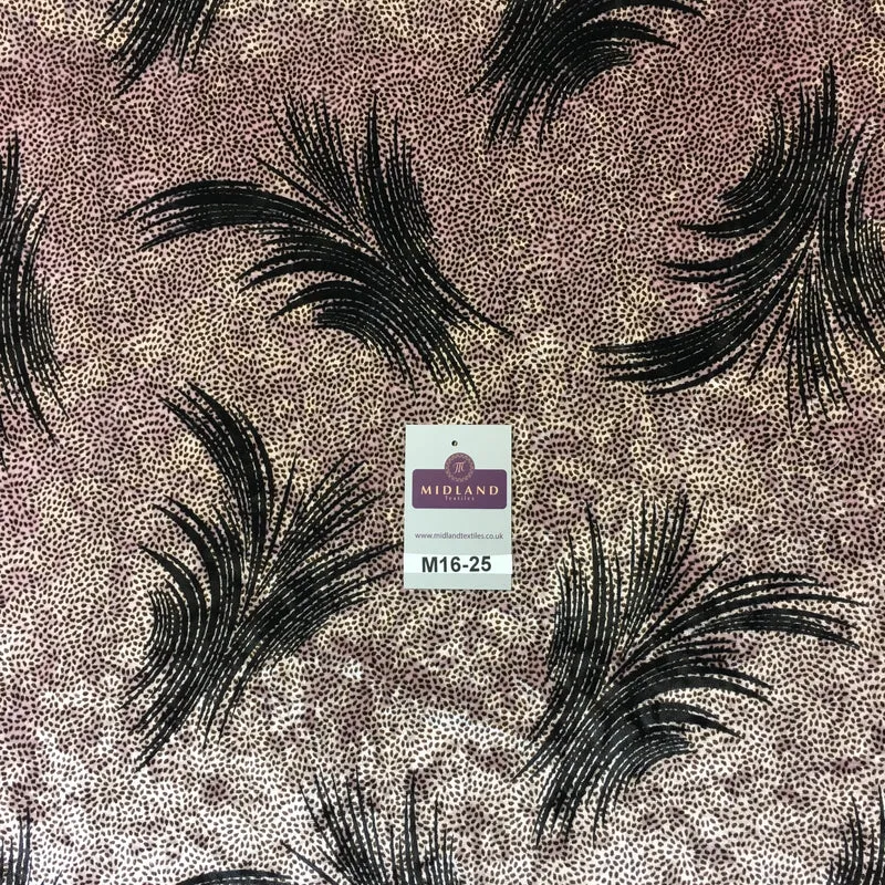 Rose Pink feathery Plant Velvet one way stretch dress fabric 58" wide M16-25
