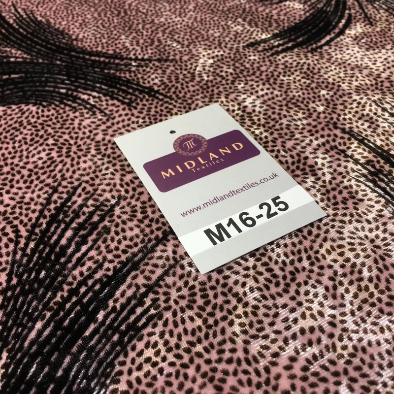 Rose Pink feathery Plant Velvet one way stretch dress fabric 58" wide M16-25