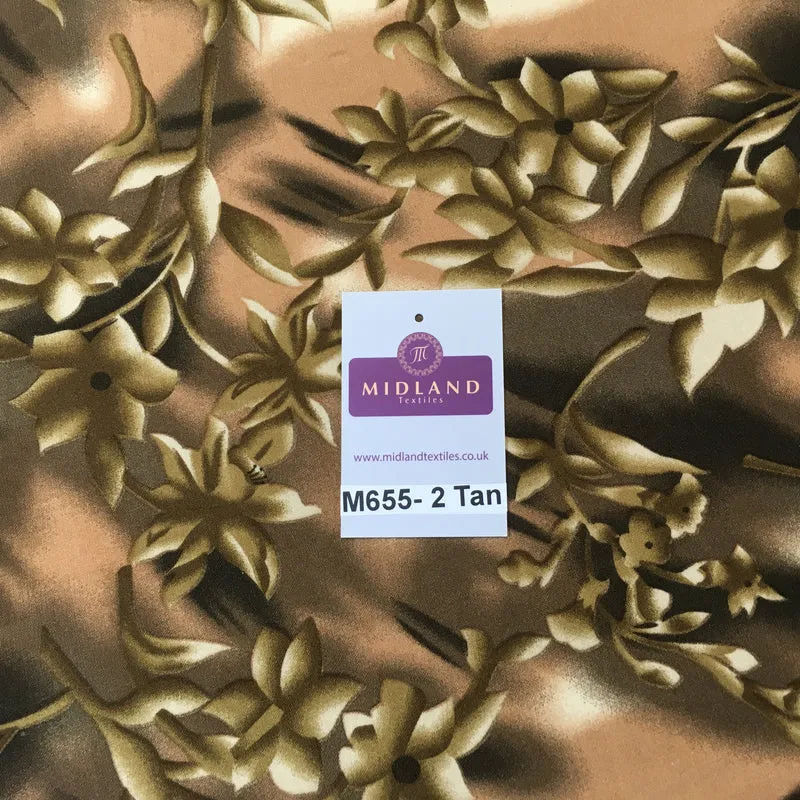 Floral two tonal Shaded peach crepe polyester dress fabric 58" M655 Mtex