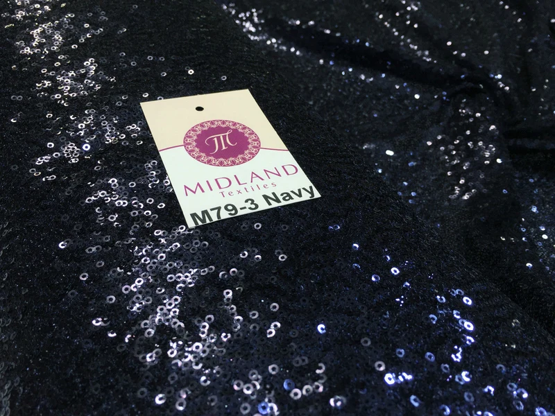 Sensational 3mm Sewn On allover Sequins On Net Fabric 48" Wide Dress Fabric M79 Mtex