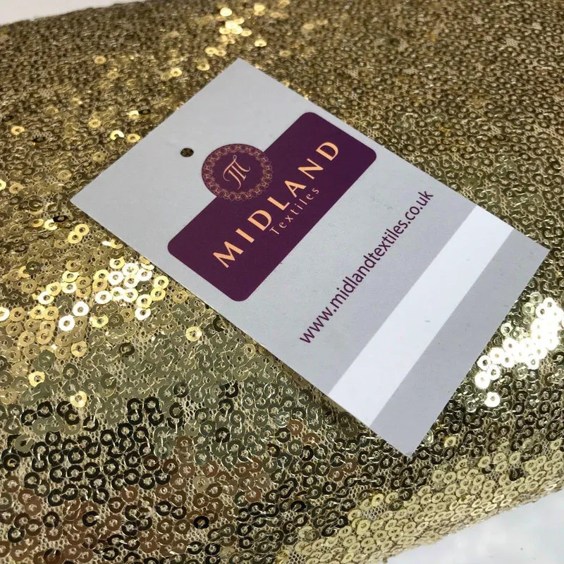 Sensational 3mm Sewn On allover Sequins On Net Fabric 48" Wide Dress Fabric M79 Mtex