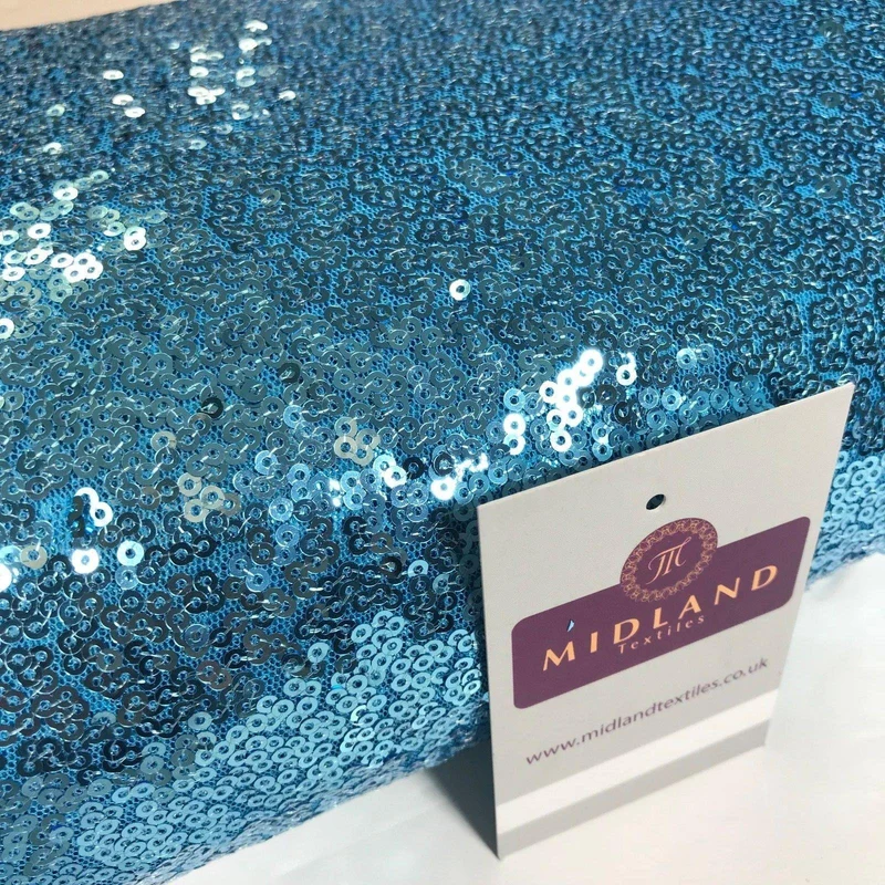 Sensational 3mm Sewn On allover Sequins On Net Fabric 48" Wide Dress Fabric M79 Mtex