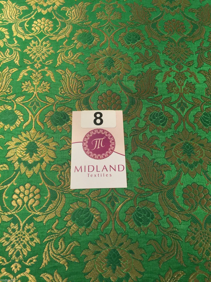 Indian Banarsi Gold Floral Faux Silk Brocade 43" Wide M245 Mtex