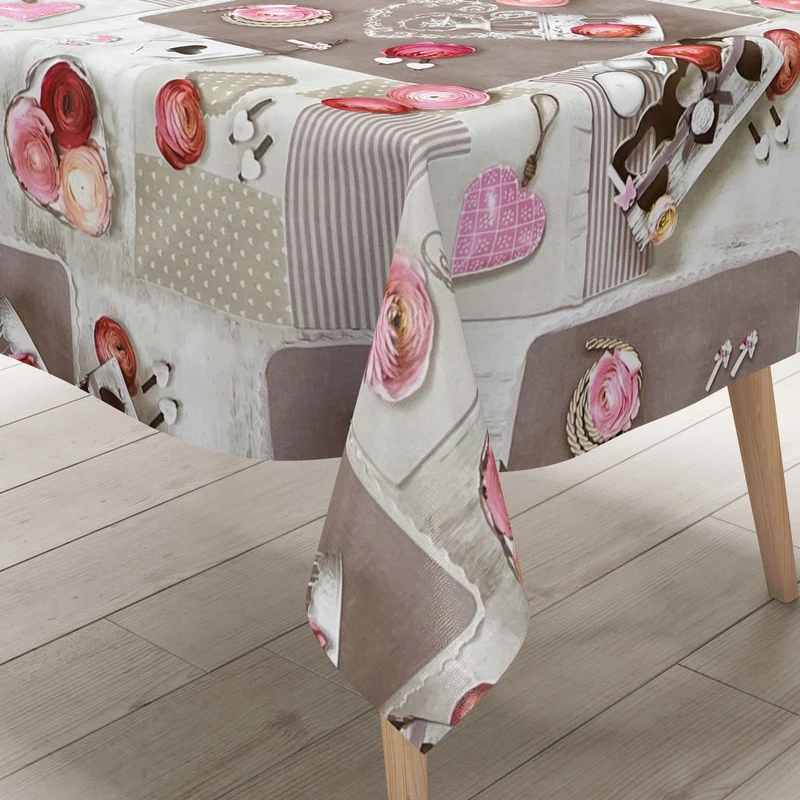 Wachstuch Tischdecke B9032-01 Rosenblüten Love eckig rund oval