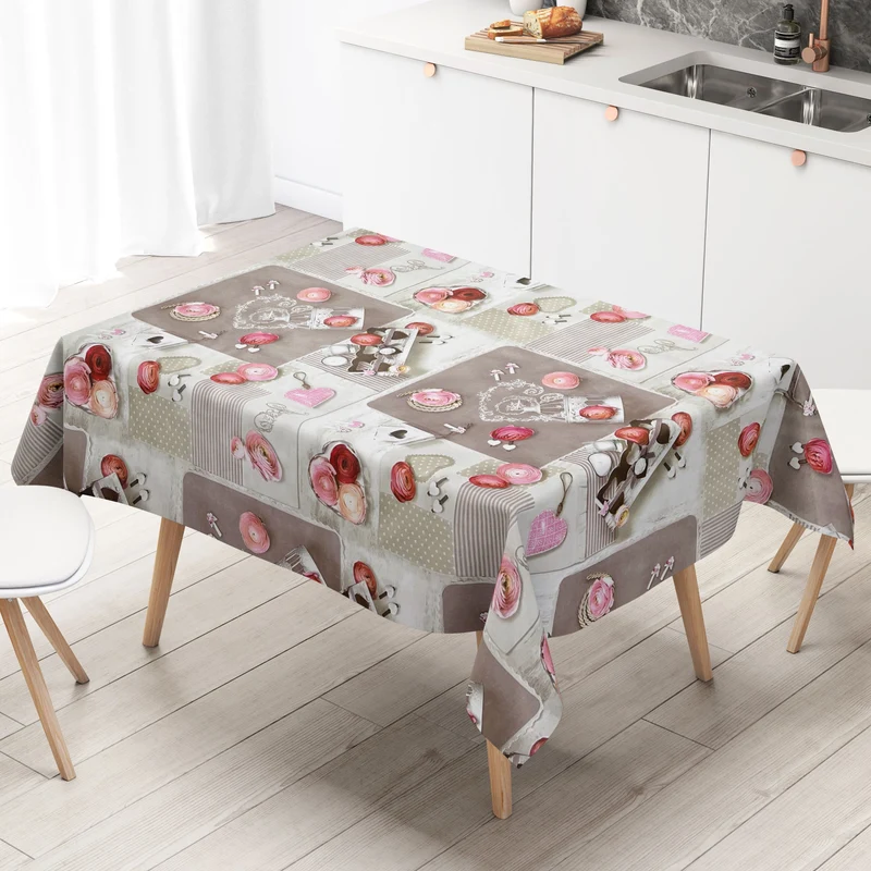 Wachstuch Tischdecke B9032-01 Rosenblüten Love eckig rund oval
