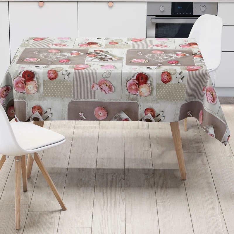 Wachstuch Tischdecke B9032-01 Rosenblüten Love eckig rund oval