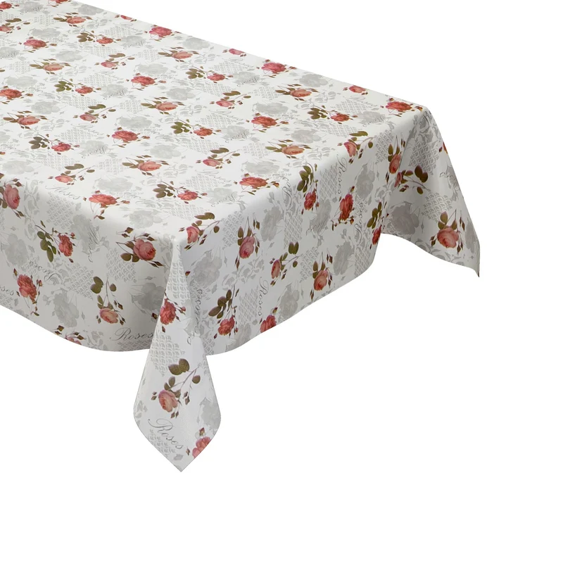 Wachstuch Tischdecke B9054-02 rosa Rosen Blüten eckig rund oval