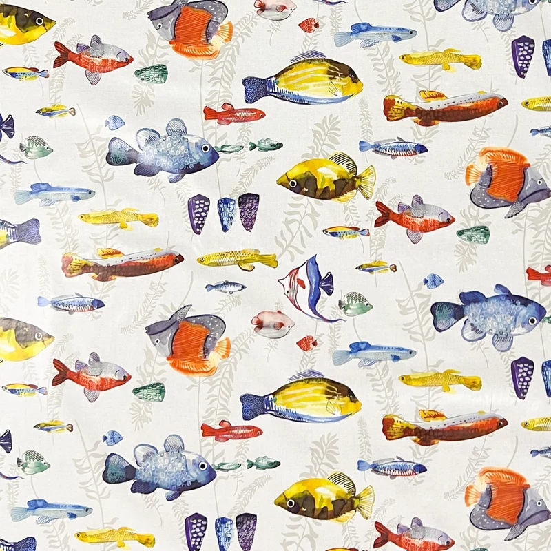 Wachstuch Tischdecke nach Maß C141721 Fische maritim Meer eckig rund oval