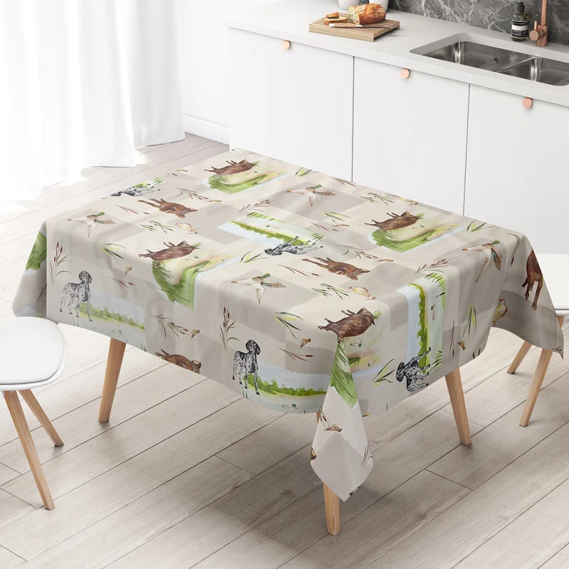 Wachstuch Tischdecke C141661 Jagdmotiv Wildmotiv eckig rund oval