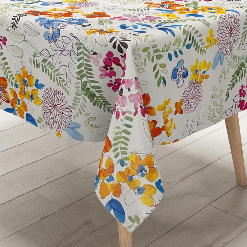 Wachstuch Tischdecke B6031-01 Sommer Blumen Gartenparty floral eckig rund oval