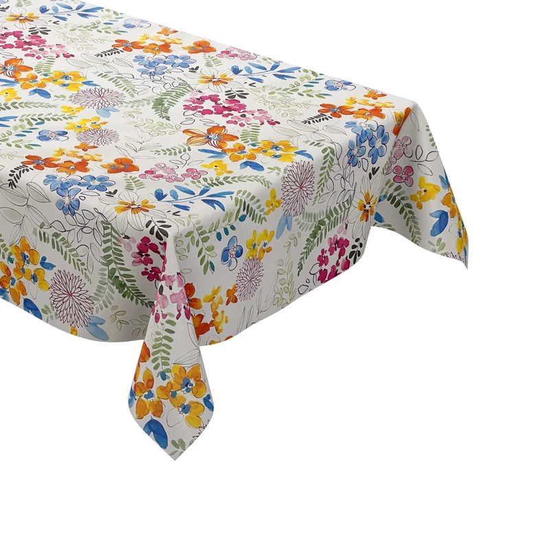 Wachstuch Tischdecke B6031-01 Sommer Blumen Gartenparty floral eckig rund oval