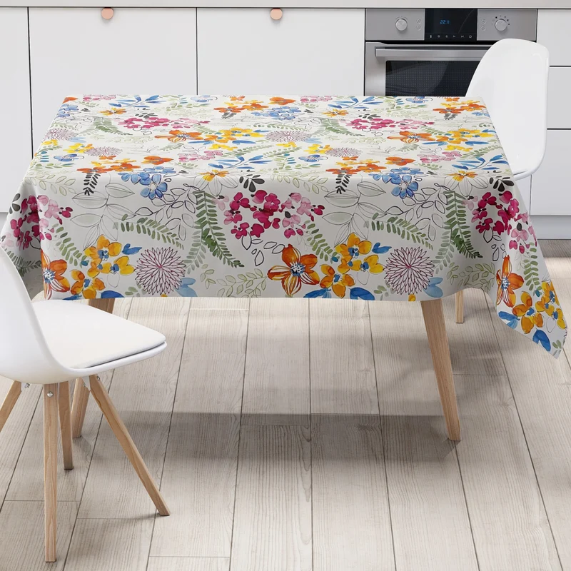 Wachstuch Tischdecke B6031-01 Sommer Blumen Gartenparty floral eckig rund oval