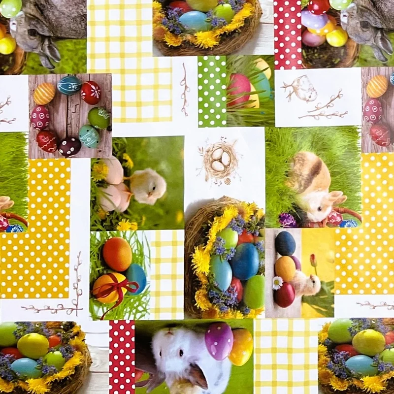 Wachstuch Tischdecke Meterware 01360-00 Ostern Osterei Küken eckig rund oval