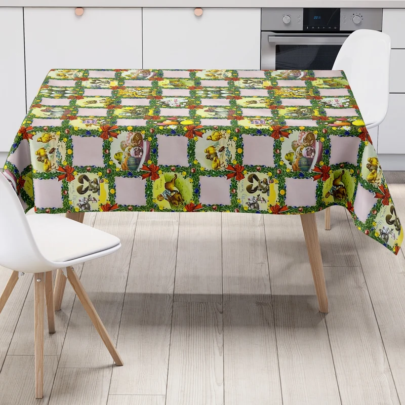 Wachstuch Tischdecke Meterware K836-7 Ostern HAPPY EASTER rosa kariert eckig rund oval