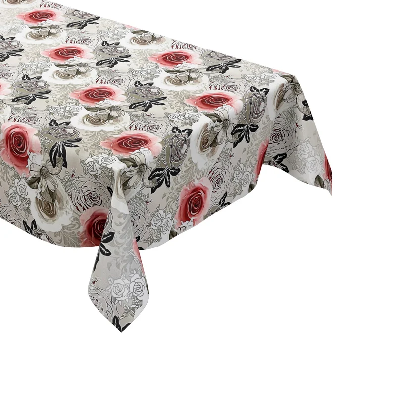 Wachstuch Tischdecke Meterware K129D Rosen Blüten Garten eckig rund oval
