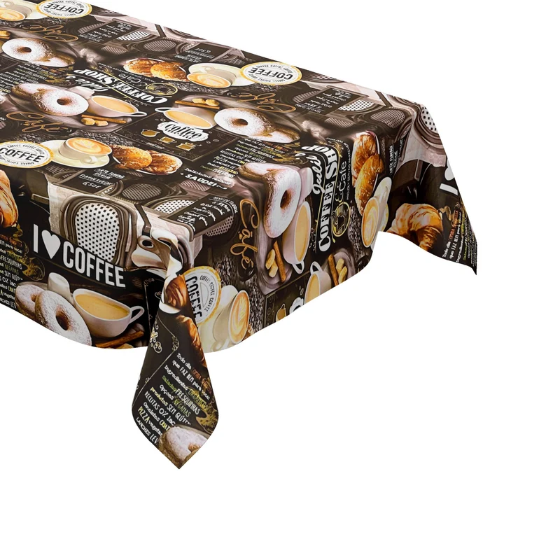 Wachstuch Tischdecke Meterware K70A I LOVE COFFEE Donuts Cafe eckig rund oval