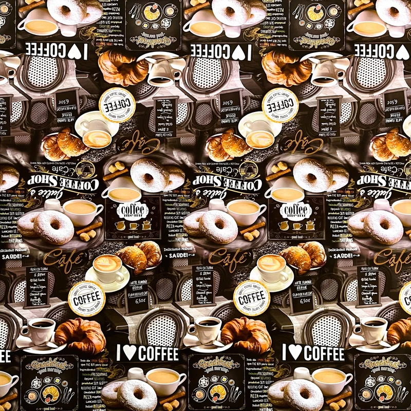 Wachstuch Tischdecke Meterware K70A I LOVE COFFEE Donuts Cafe eckig rund oval