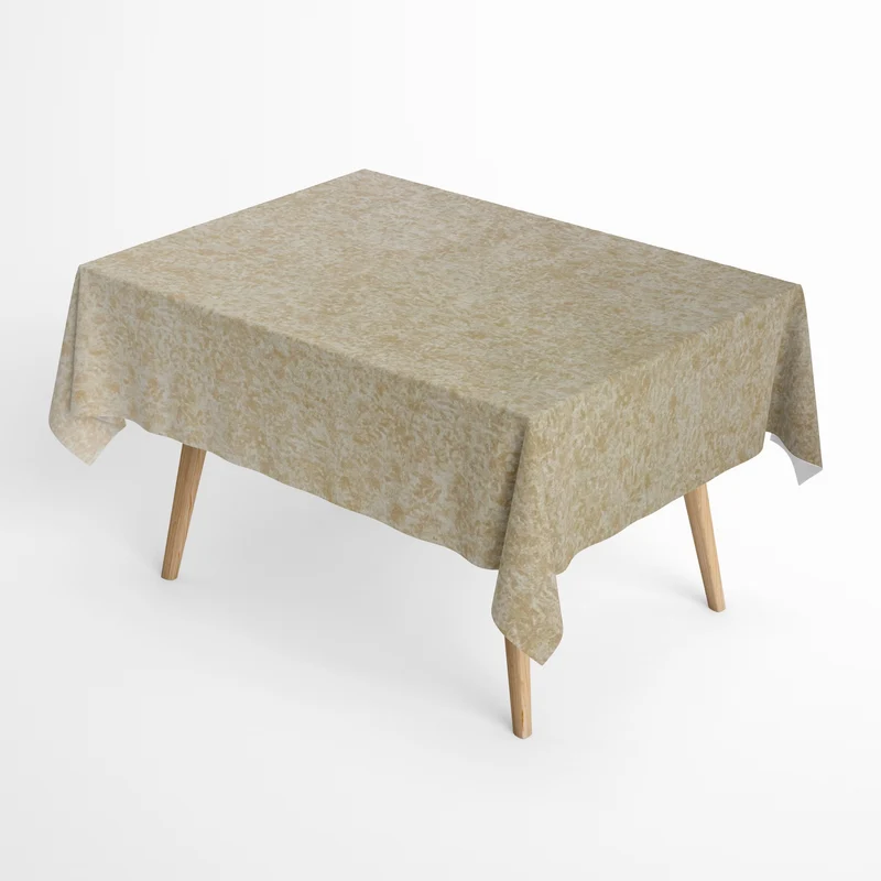 Tischdecke aus Baumwolle mit Teflonbeschichtung marmoriert beige Größe wählbar abwischbar