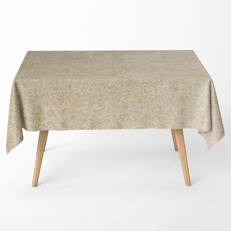 Tischdecke aus Baumwolle mit Teflonbeschichtung marmoriert beige Größe wählbar abwischbar