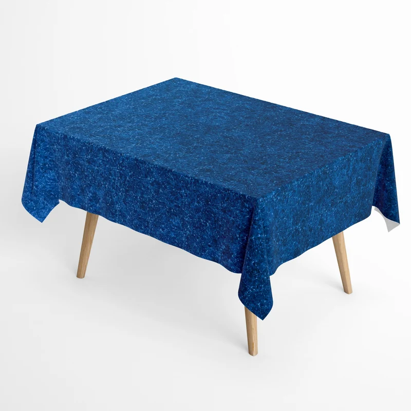 Tischdecke aus Baumwolle mit Teflonbeschichtung marmoriert dunkelblau Größe wählbar abwischbar