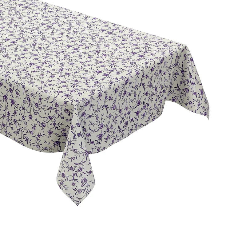 Wachstuch Tischdecke geprägt K214C lila Rosen Blumenranken Meterware eckig rund oval