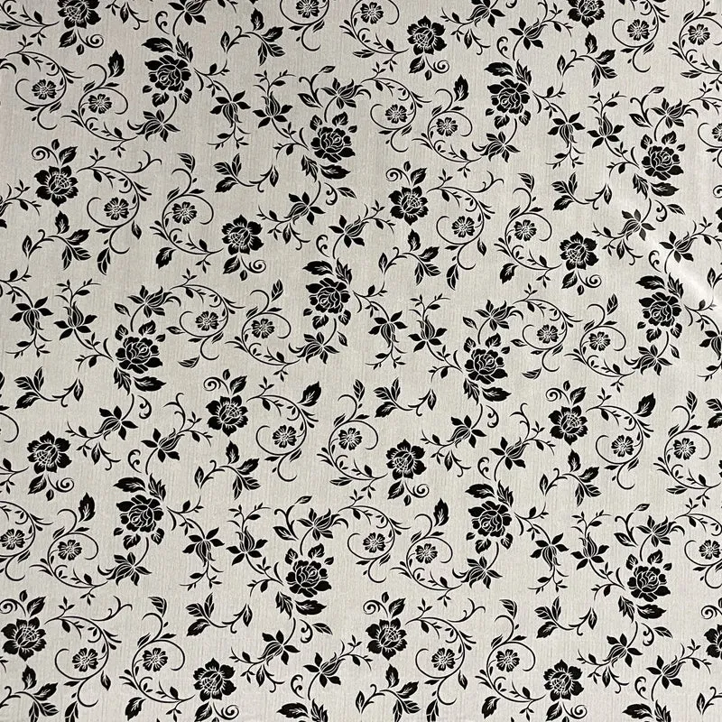Wachstuch Tischdecke 01536-03 Blumenranken auf grau floral Elegant Barock eckig rund oval