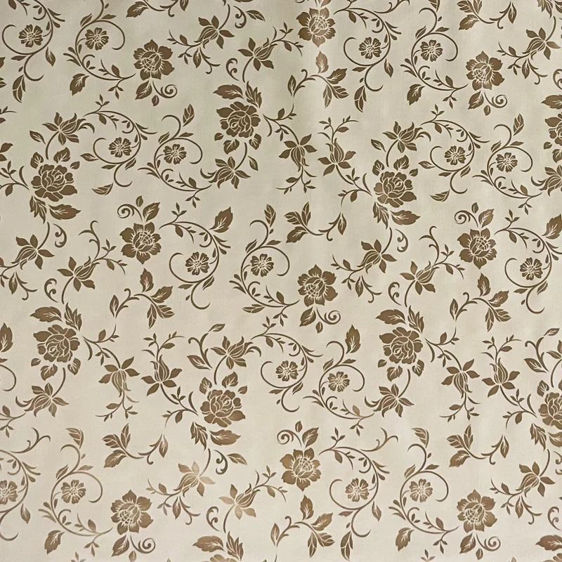 Wachstuch Tischdecke 01536-02 goldene Blumenranken auf beige floral Elegant Barock eckig rund oval