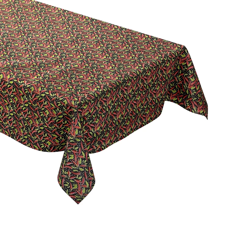 Wachstuch Tischdecke 06190-01 Peperoni Küche schwarz eckig rund oval