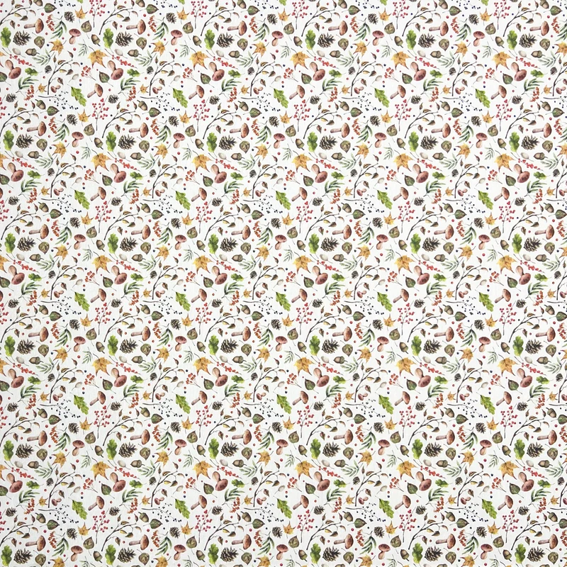 Jacquard Tischdecke aus beschichteter Baumwolle mit Fleckenschutz ELGA Herbst Eicheln Pilze Laub Blätter eckig rund oval