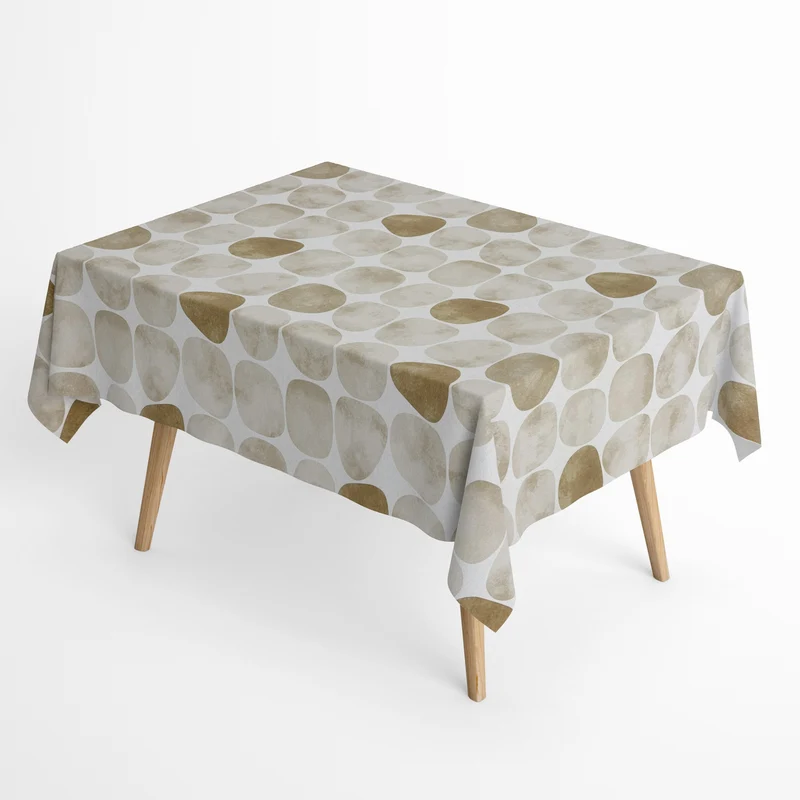 textile Tischdecke Jacquard beschichtete Baumwolle ARENA 32165 Steine eckig rund oval