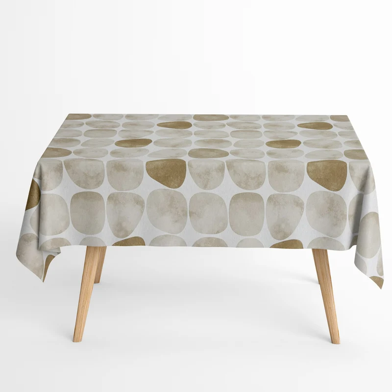 textile Tischdecke Jacquard beschichtete Baumwolle ARENA 32165 Steine eckig rund oval