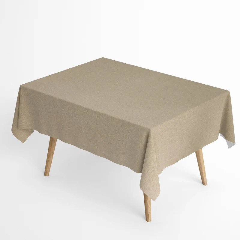 textile Tischdecke Jacquard beschichtete Baumwolle FB FORMENTERA 004 beige eckig rund oval