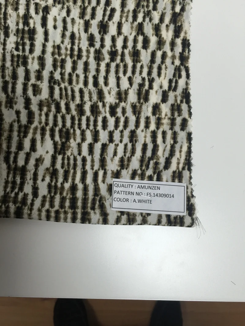 Black and Brown abstract print on cream Georgette Dress fabric 58" M401-17 Mtex